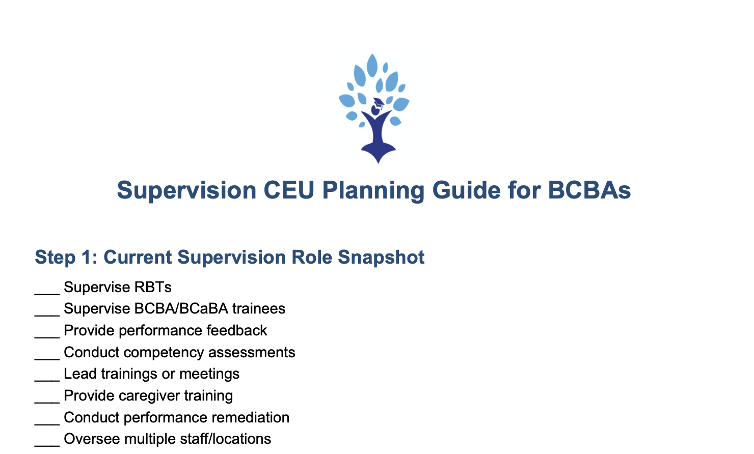 Supervision CEU Planning